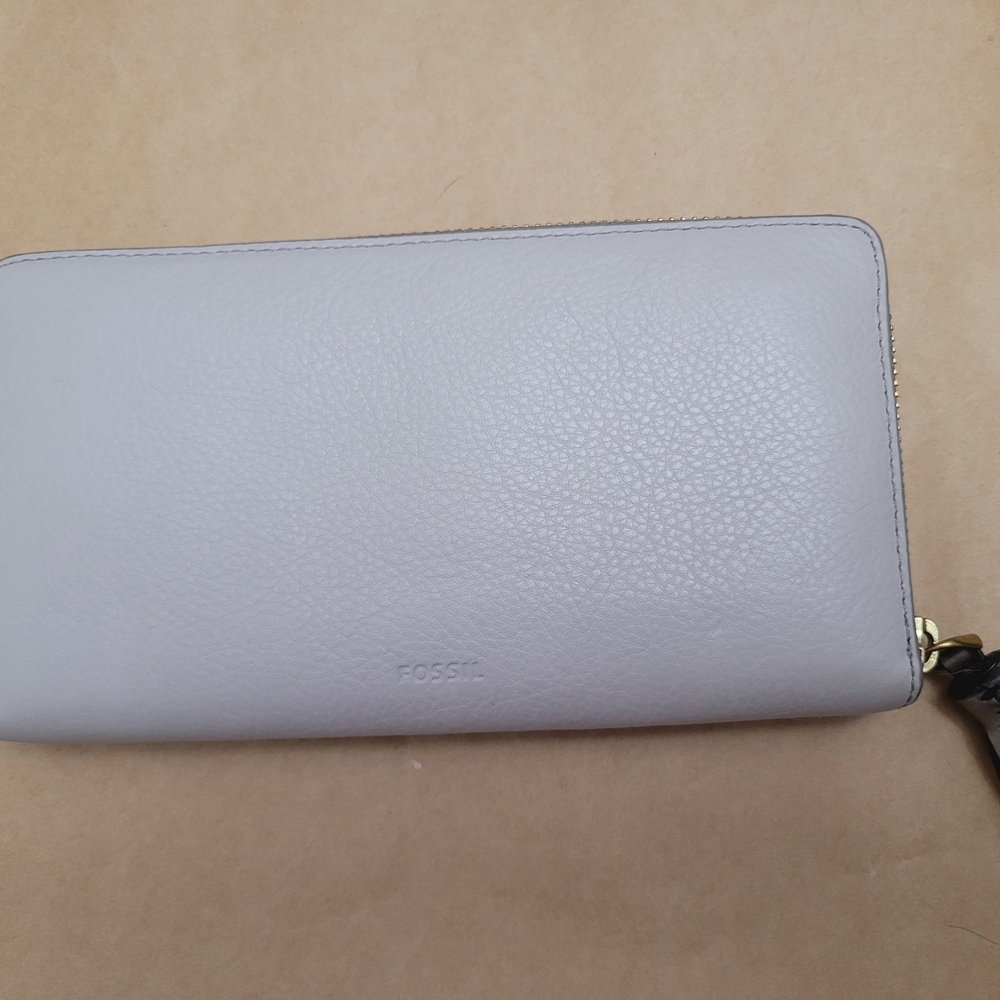 Fossil Gray Wallet with Silver Embellishments and Tassel - Picture 5 of 11